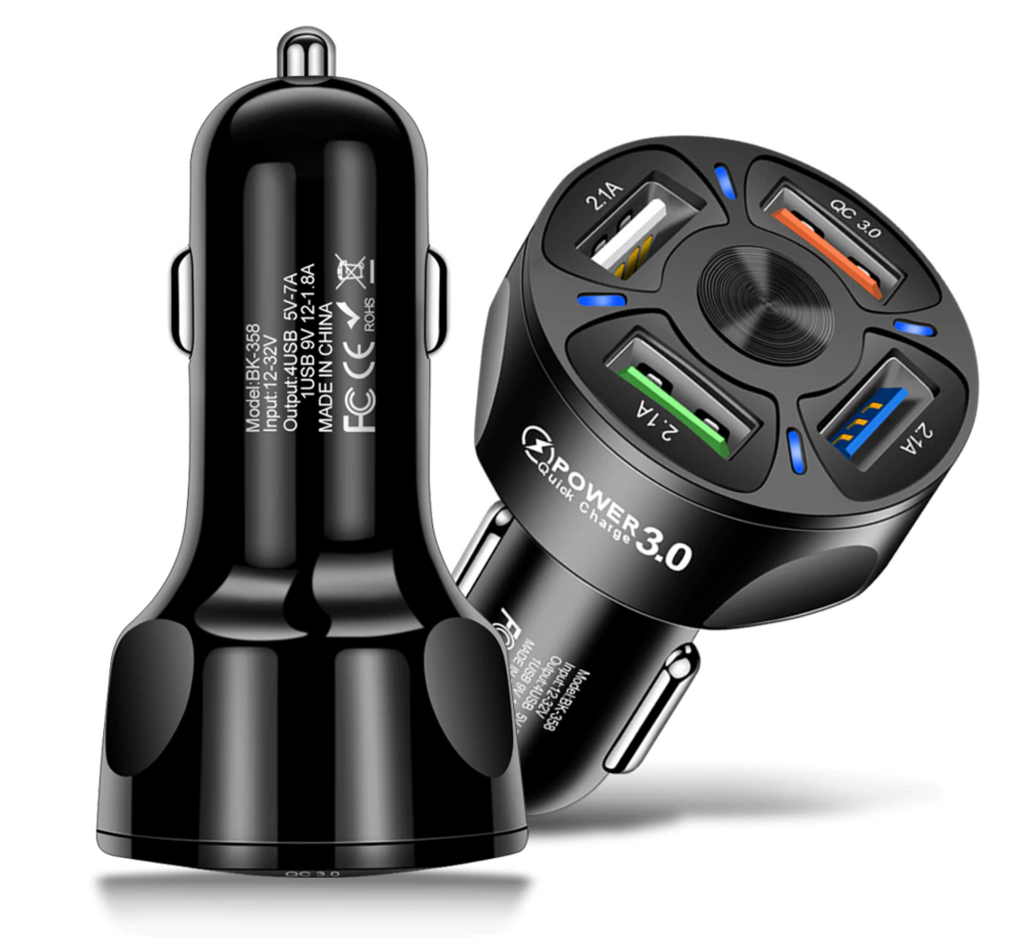Autolader 4 Poorten USB QC3.0 - Snelle lader