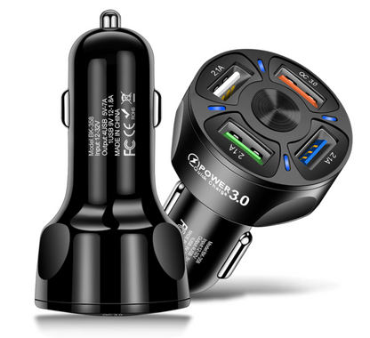Autolader 4 Poorten USB QC3.0 - Snelle lader