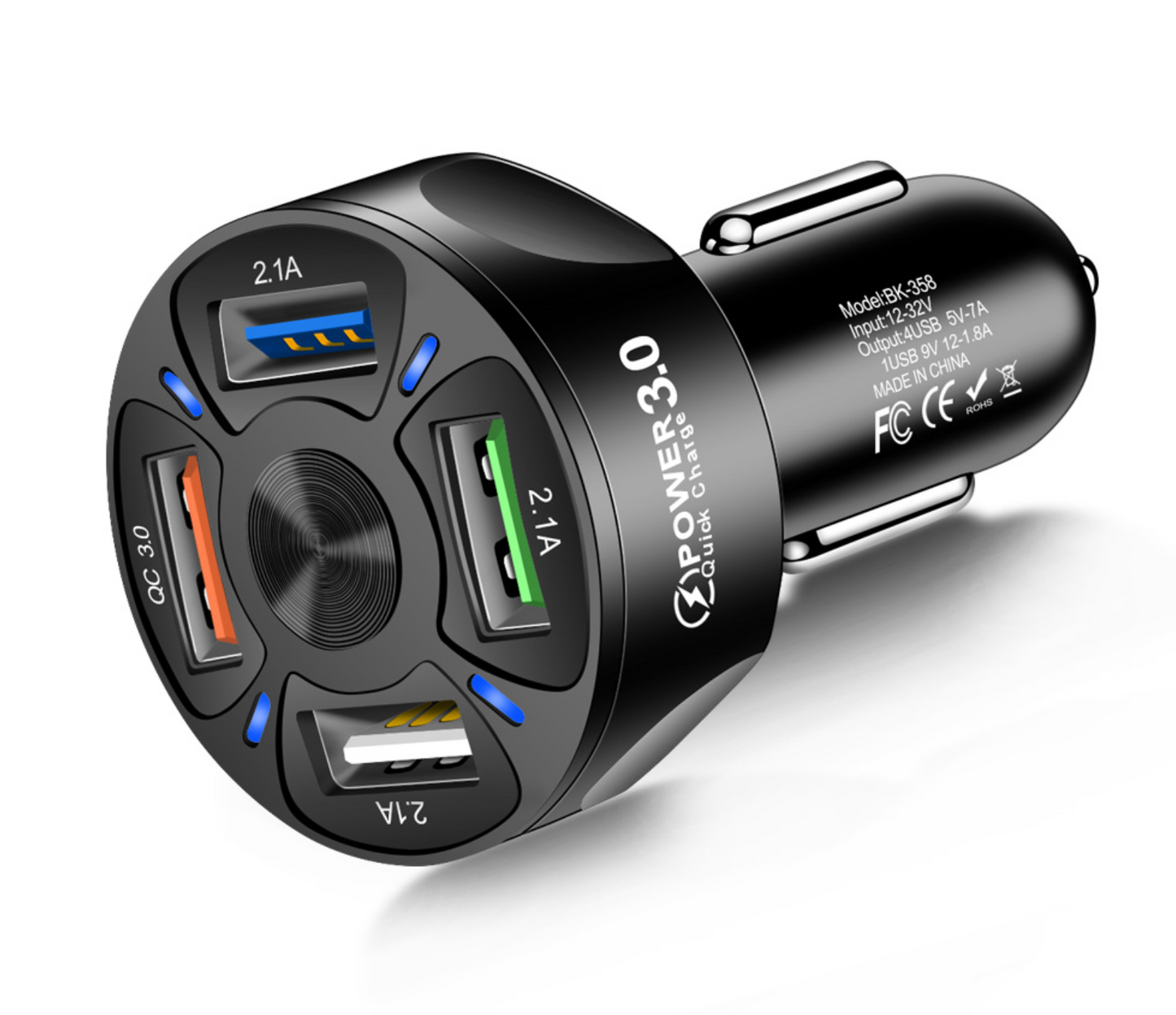 Autolader 4 Poorten USB QC3.0 - Snelle lader