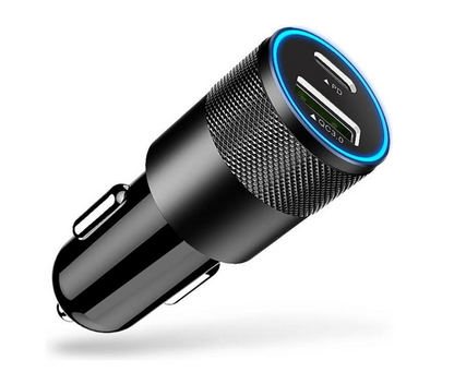 Autolader USB-A & USB-C - Auto oplader USB - USB C autolader 2 poorten - Snellader