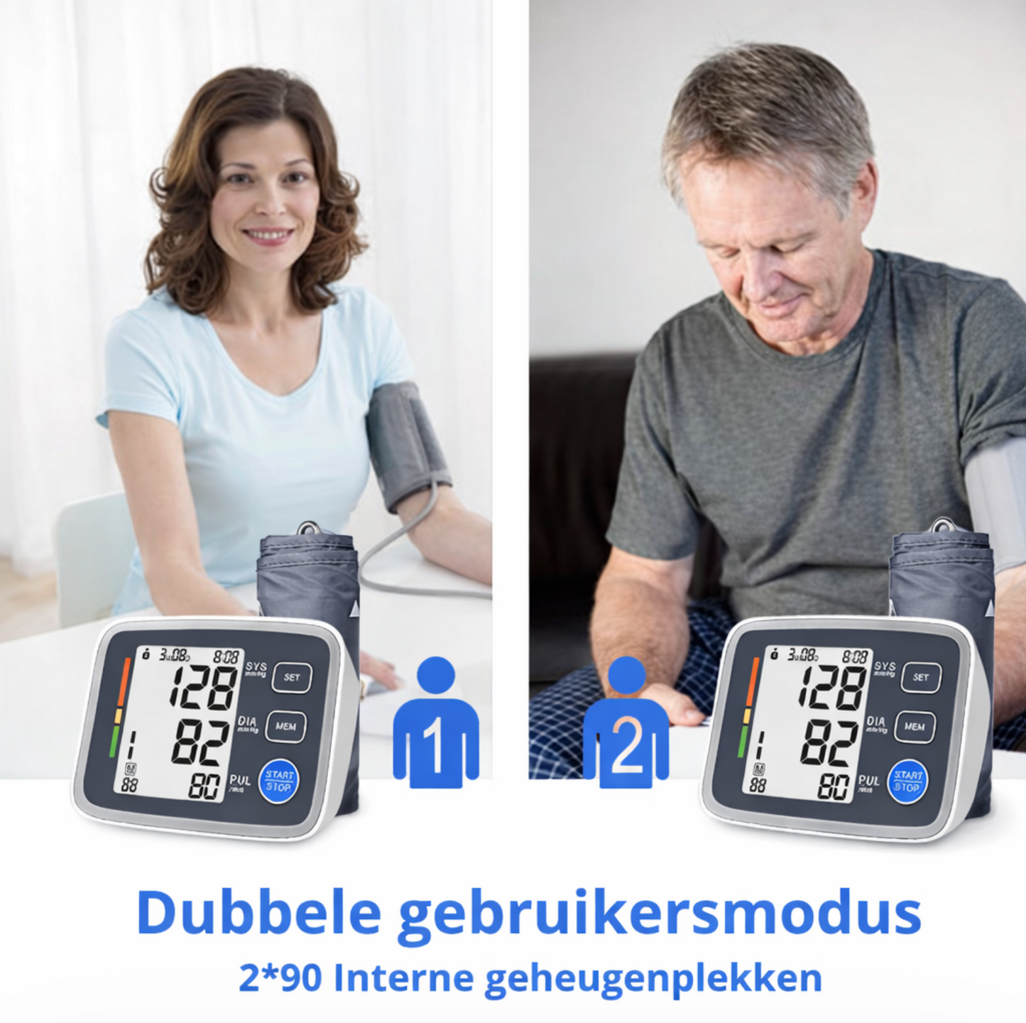 Bloeddrukmeter Bovenarm - Hartslagmeter - Manchet 22 tot 42 cm