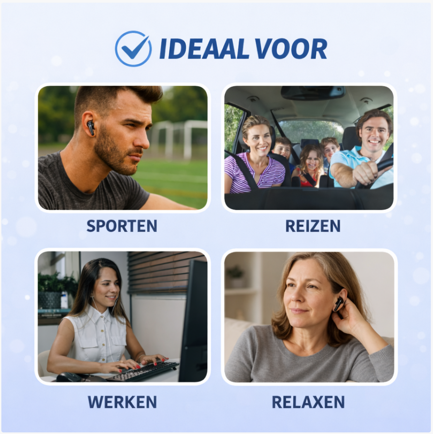 Draadloze Bluetooth Oordopjes - Geschikt voor alle apparaten met oplaadcase