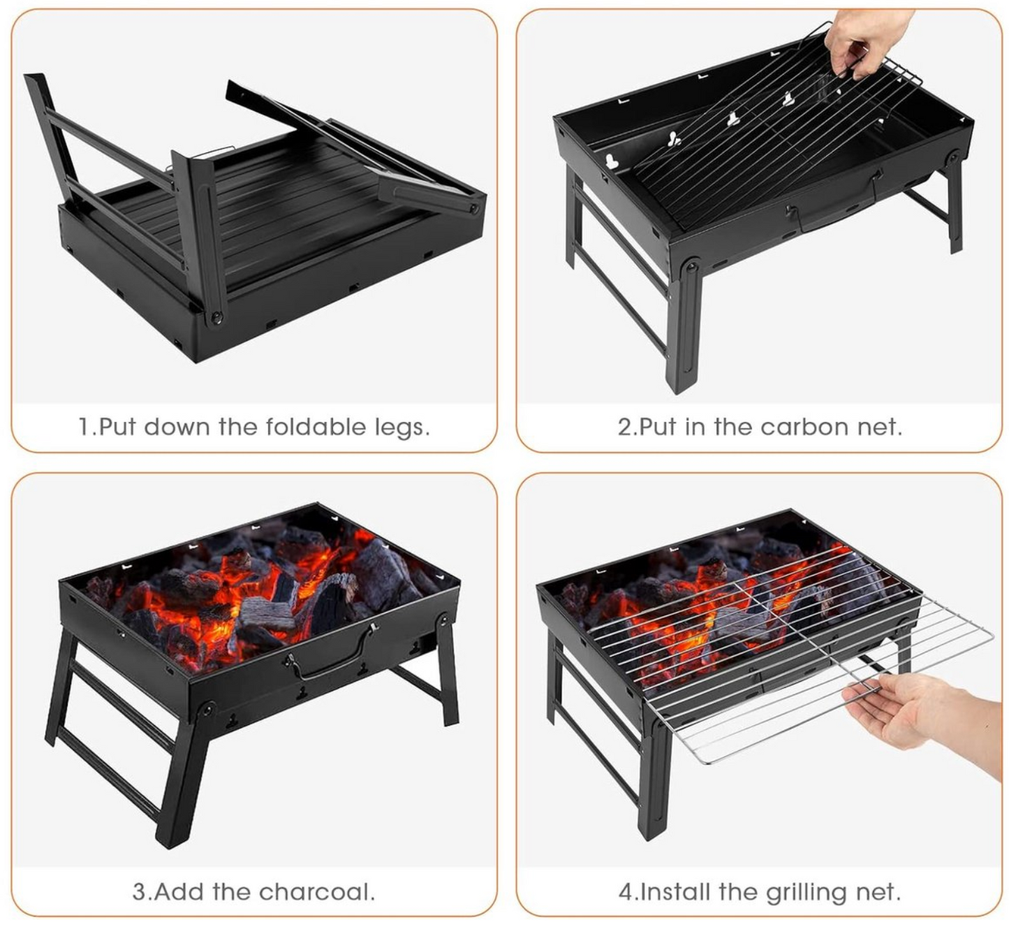 Houtskool Mini Barbecue - Draagbaar houtskool bbq - Tafel Grill