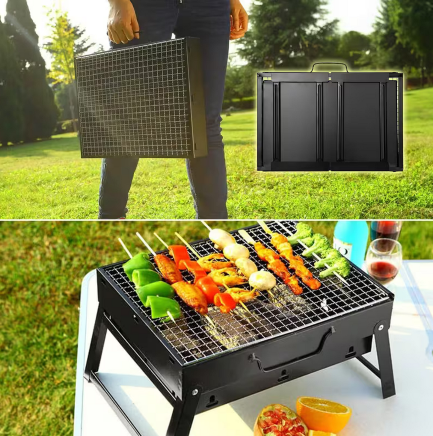 Houtskool Mini Barbecue - Draagbaar houtskool bbq - Tafel Grill