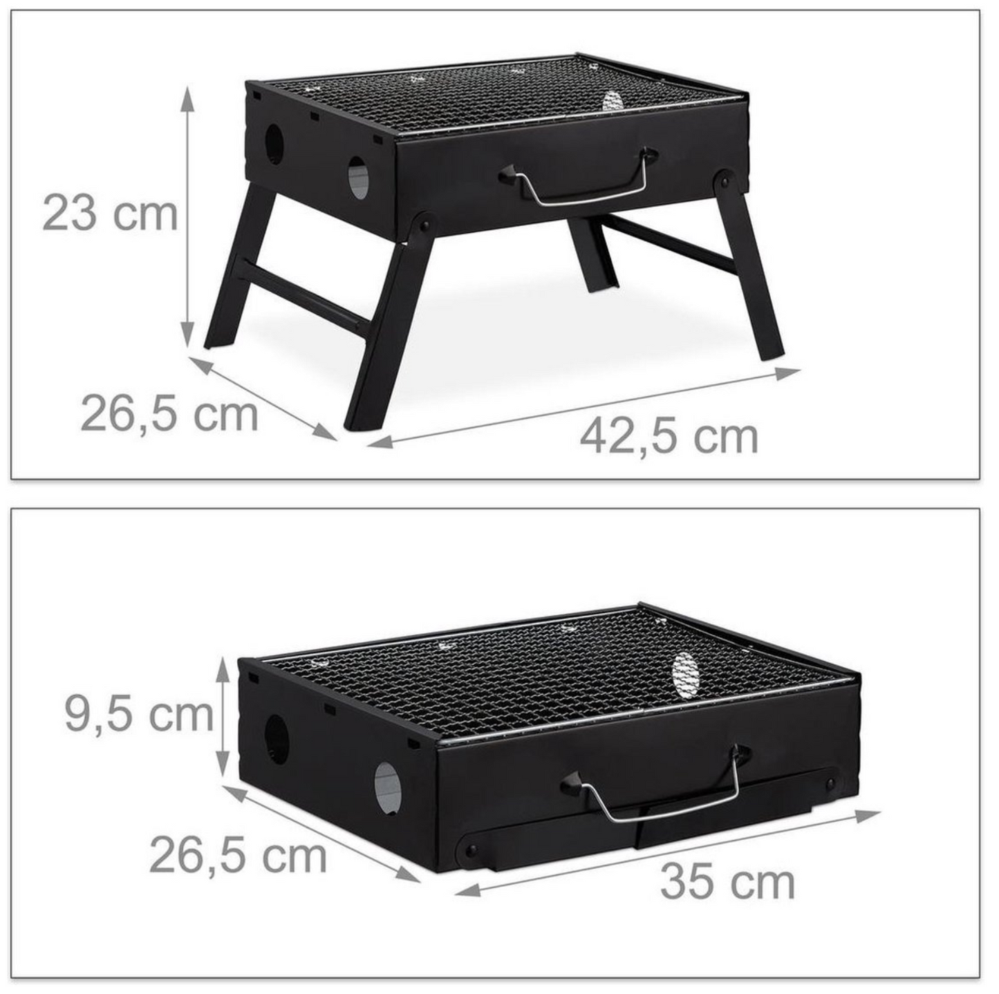Houtskool Mini Barbecue - Draagbaar houtskool bbq - Tafel Grill