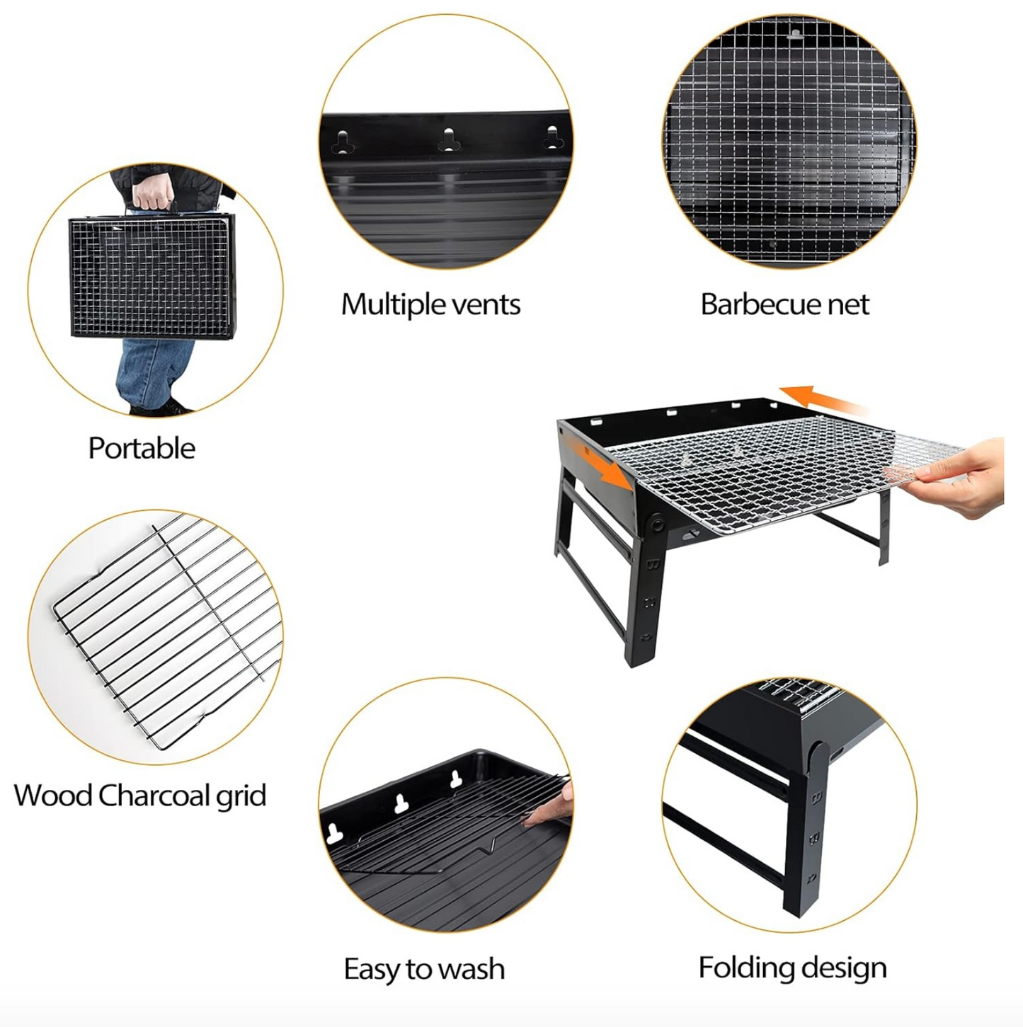 Houtskool Mini Barbecue - Draagbaar houtskool bbq - Tafel Grill