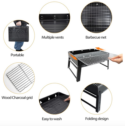Houtskool Mini Barbecue - Draagbaar houtskool bbq - Tafel Grill
