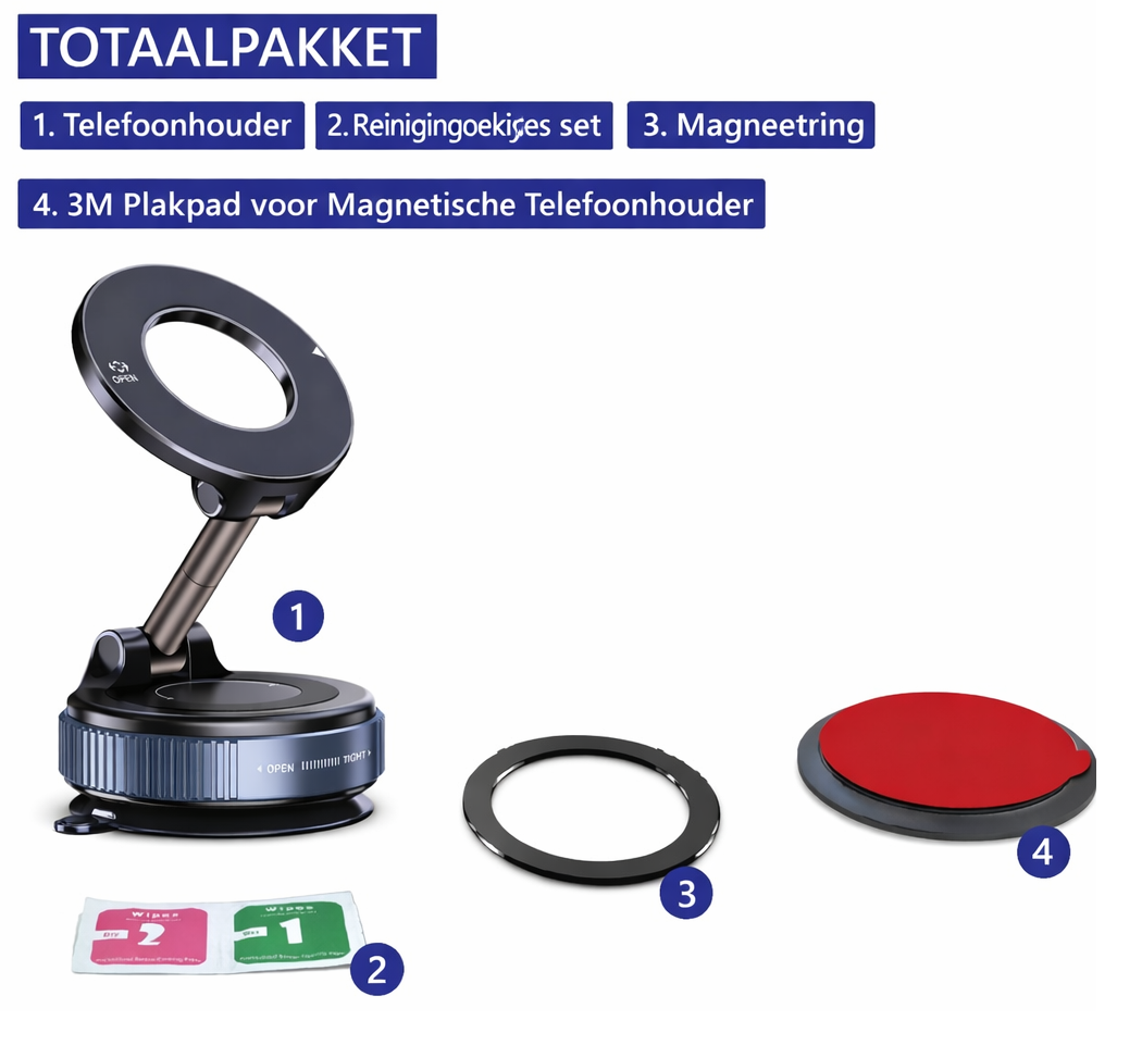 Magnetische Telefoonhouder Auto 360 graden Draaibaar – MagSafe Geschikt