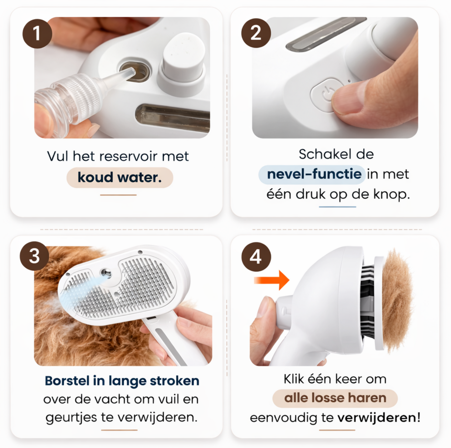 Professionele Honden en Kattenborstel – Verwijdert losse haren en vermindert verharing voor alle vachtsoorten