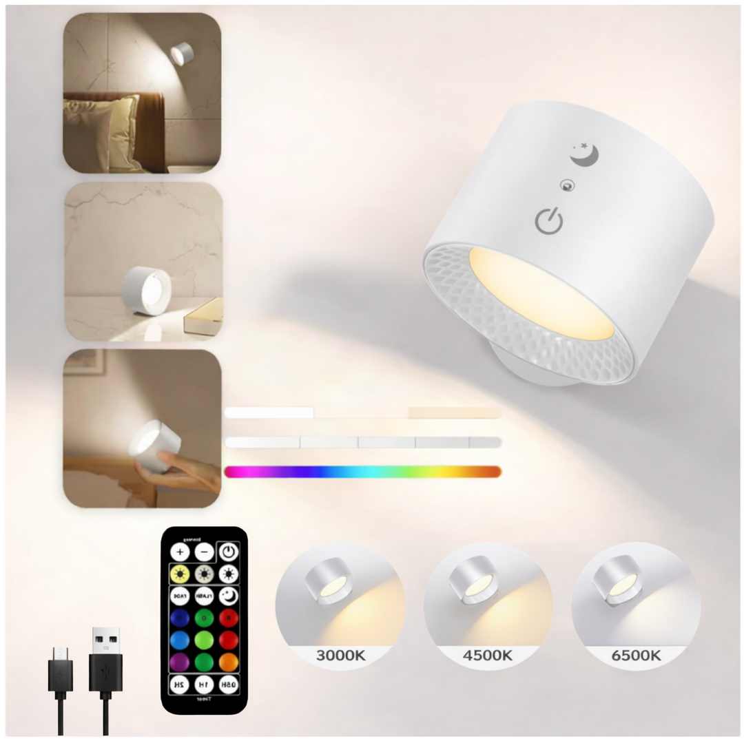 Rixoline Draadloze LED Wandlamp met afstandsbediening – Warm & koud Licht
