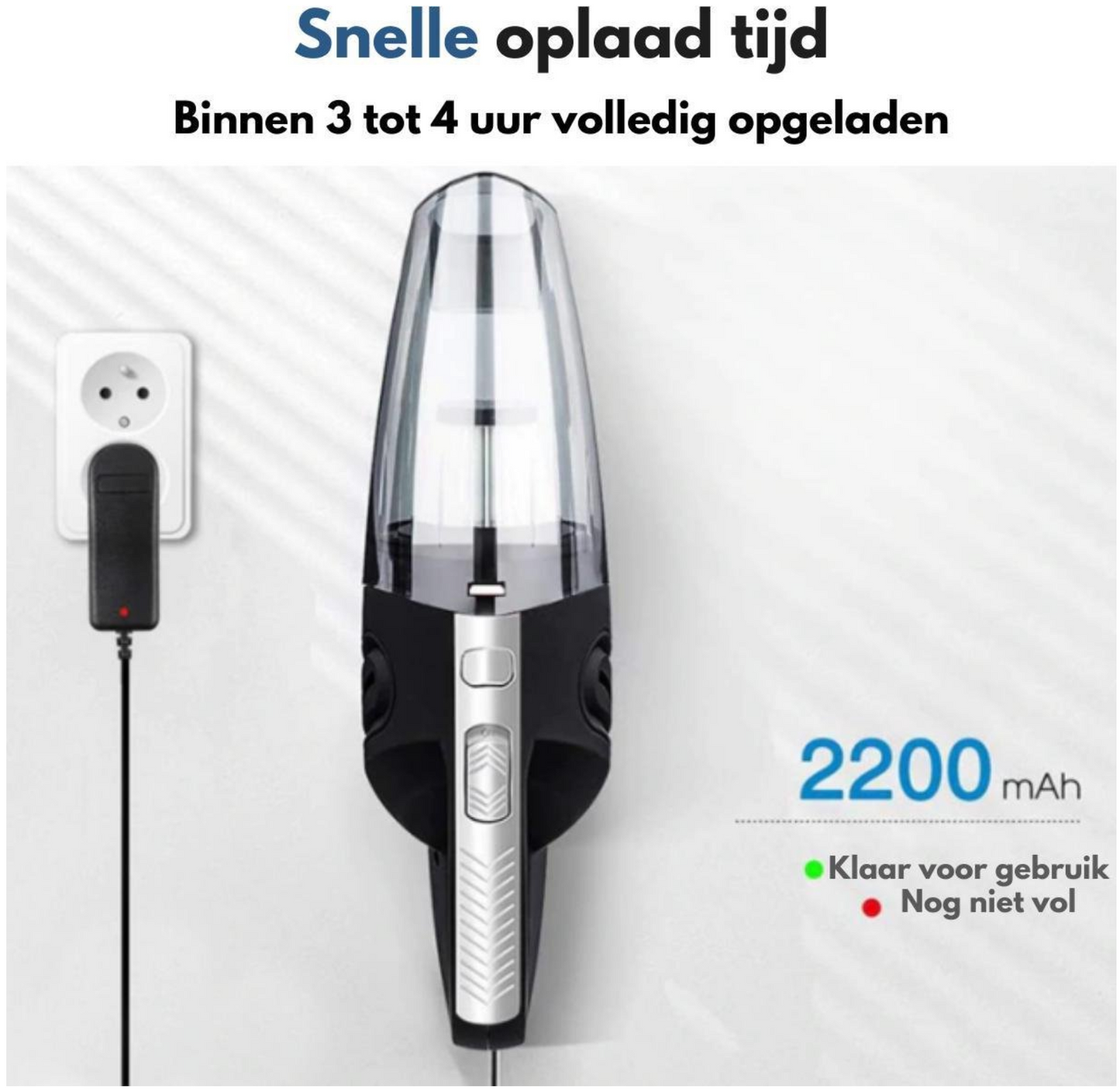 Rixoline™ Kruimelzuiger Draadloos - Handstofzuiger - Incl. opzetstukken