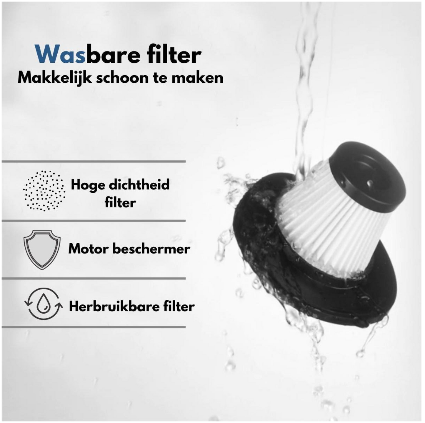 Rixoline™ Kruimelzuiger Draadloos - Handstofzuiger - Incl. opzetstukken