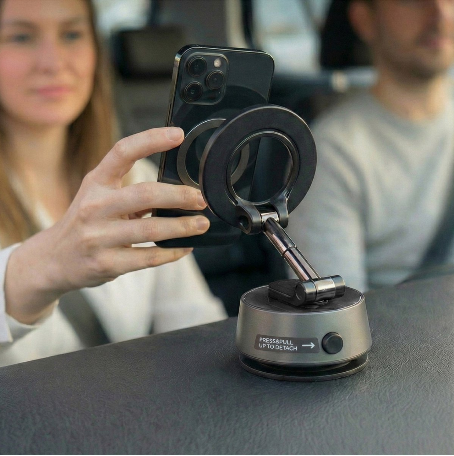 Telefoonhouder auto met zuignap en magnetische houder 360° draaibaar - Geschikt voor MagSafe