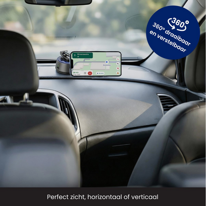 Telefoonhouder auto met zuignap en magnetische houder 360° draaibaar - Geschikt voor MagSafe