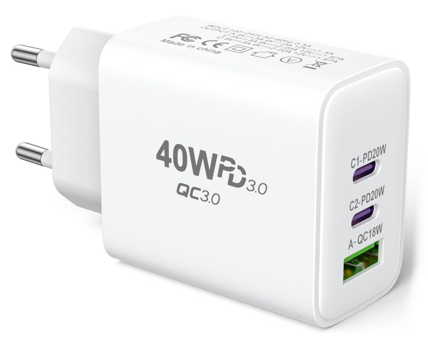 Universele 45W Snellader - 2 x USB C Poorten – 1 x USB A