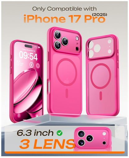 iPhone 17 Pro Hoesje MagSafe schokbestendig met camerabescherming - roze