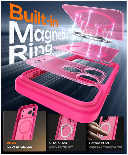 iPhone 17 Pro Hoesje MagSafe schokbestendig met camerabescherming - roze