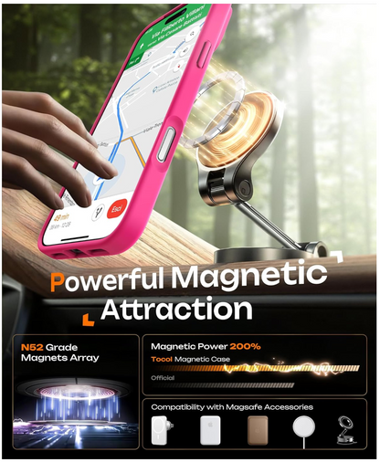 iPhone 17 Pro Hoesje MagSafe schokbestendig met camerabescherming - roze