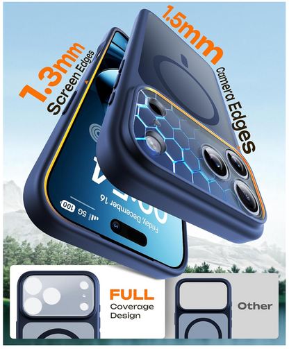 iPhone 17 Pro Hoesje MagSafe schokbestendig met camerabescherming - blauw